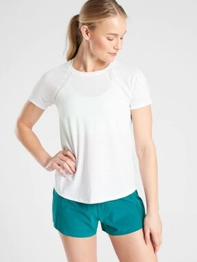 Athleta Size S Mesh Short Sleeve Workout Tee